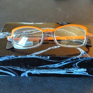 FaCE a FaCE Paris Pamir eyeglass frames two toned 47-19 orange/gray plus bonus!